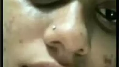 Big eyed chubby girl showing pussy on VC