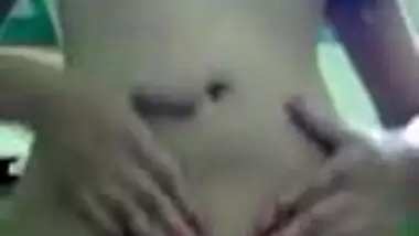 Sexy skinny white desi teen stripping