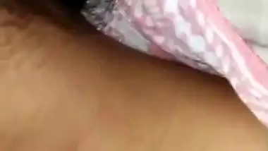 Pretty desi girl fucking pussy with condom dick