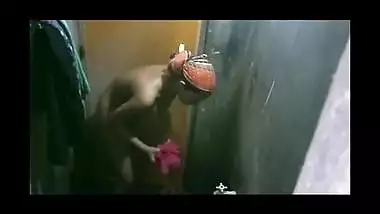 Cousin finishing bath captured by bro