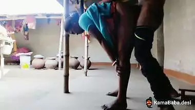 Local sex video of a man fucking wife in a standing position