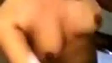 My girlfriend showing her boobs and pussy for me