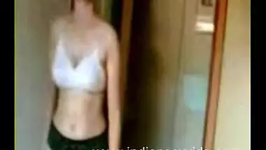 Shy girl in salwar stripping