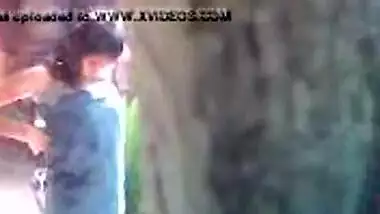 Sexy village girl changing her clothes in outdoor