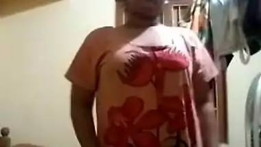 Indian female with fat belly and tiny boobs poses naked for XXX show