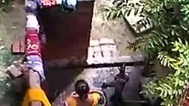 Indian village aunty open bathing video recorded