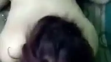 White desi XXX girl have a threesome sex with her husband and his friend MMS