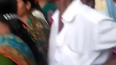 Old groper groping&shing dick into aunty ass in crowd part-1