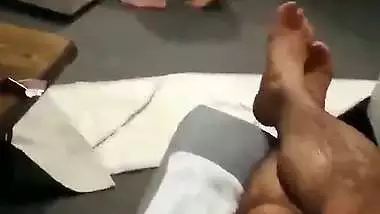 Cuckold sees his desi nude wife getting fucked by a servant