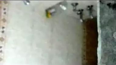 Indian girl taking a bath in hotel room 