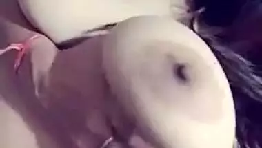 Big boobs desi girl shraddha pressing her juicy mangoes