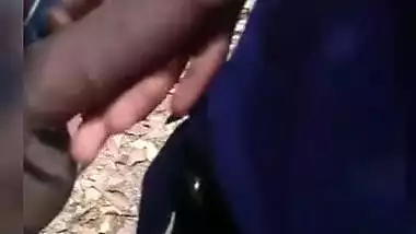 Amateur dark-haired Indian girl swallows dark cock having oral sex