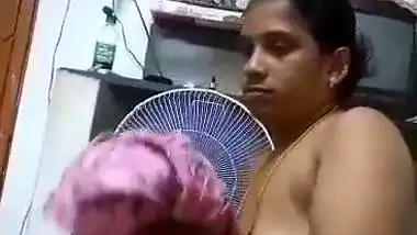 Telugu wife strips nighty and gives blowjob to husband