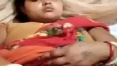 Unsatisfied village Bhabhi fingering her hairy pussy on video call